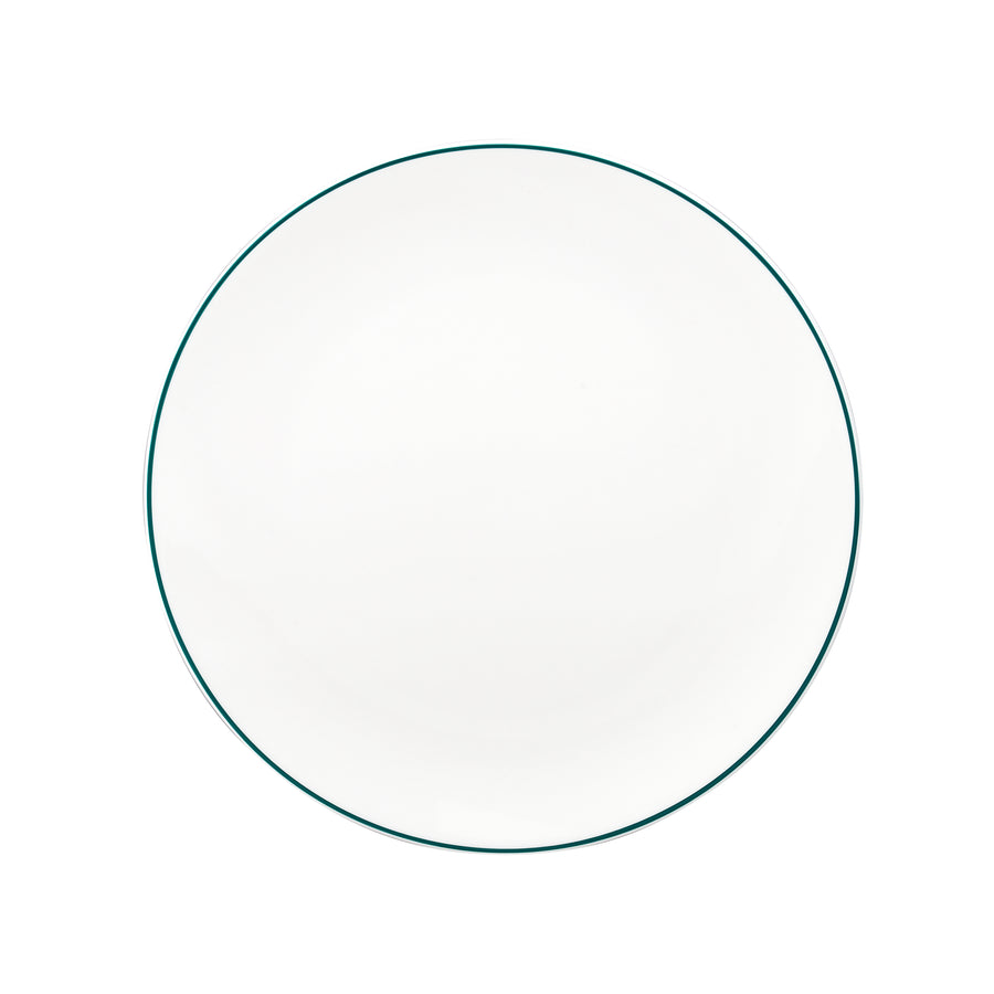 White Side Plate with Teal Trim
