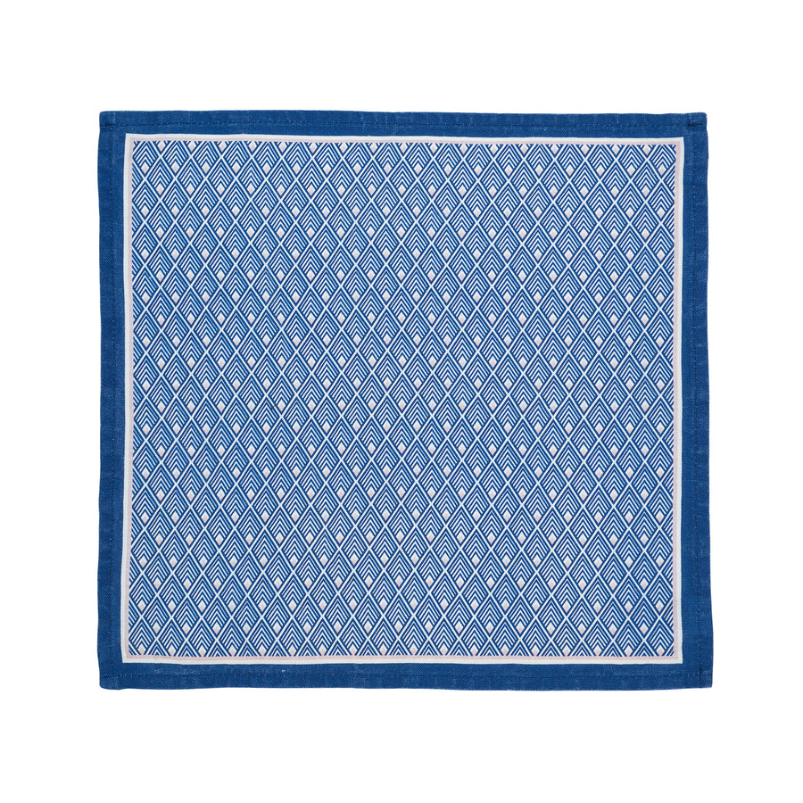 Gatsby Linen Napkin Set in Blue & Blush Pink