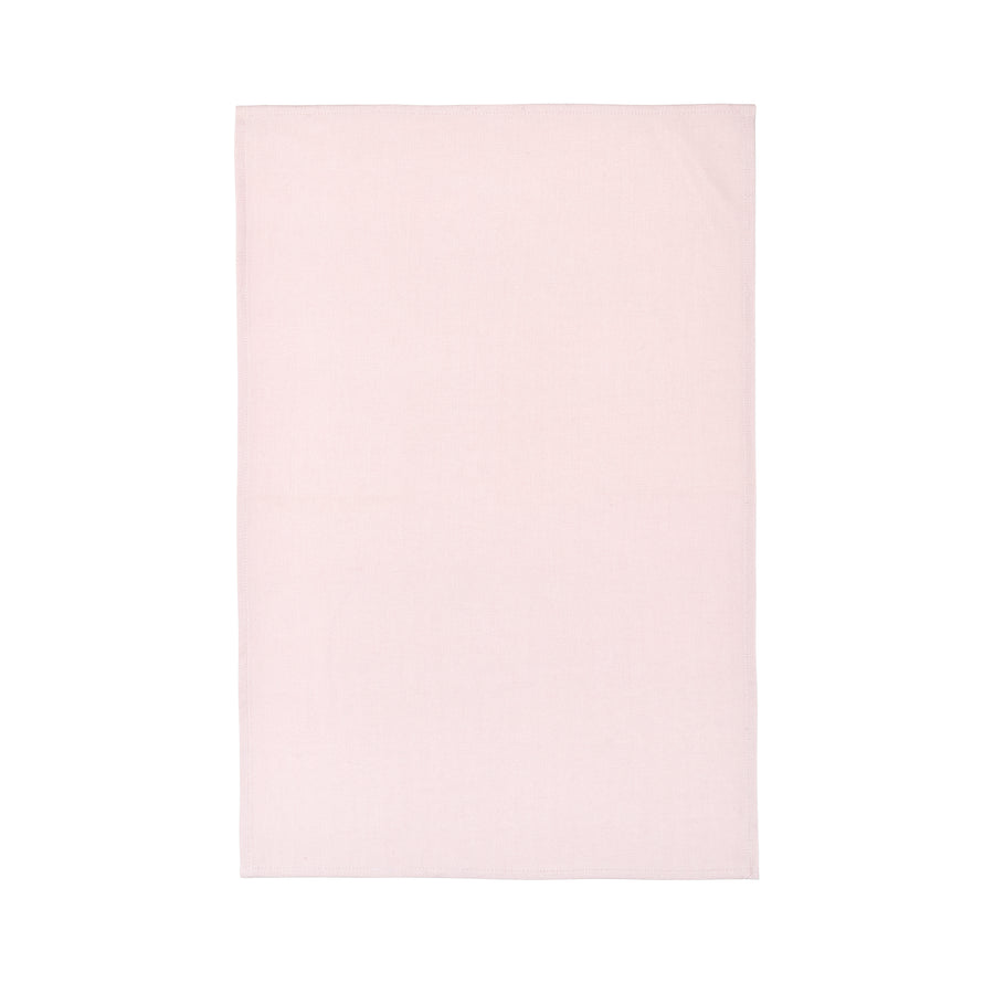 Peacock Linen Tea Towel Set in Teal & Blush Pink