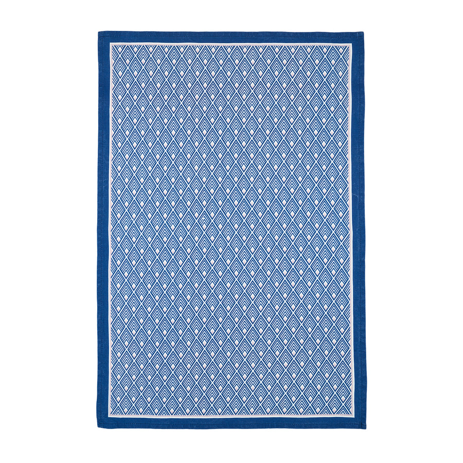 Gatsby Linen Tea Towel Set in Blue & Blush Pink