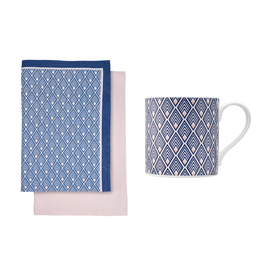 Gatsby Linen Tea Towel & Mug Gift Set