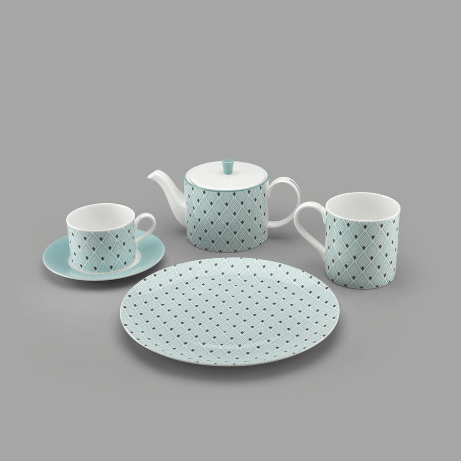 Gatsby Cup and Saucer Turquoise and Grey *Limited Edition*