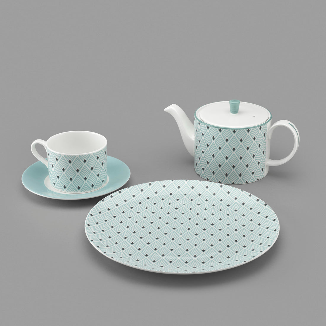 Gatsby Cup and Saucer Turquoise and Grey *Limited Edition*