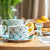 Zighy Cup and Saucer Turquoise and Grey *Limited Edition*