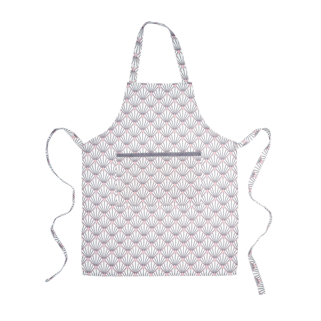 Zighy Linen Apron in Grey & Blush Pink
