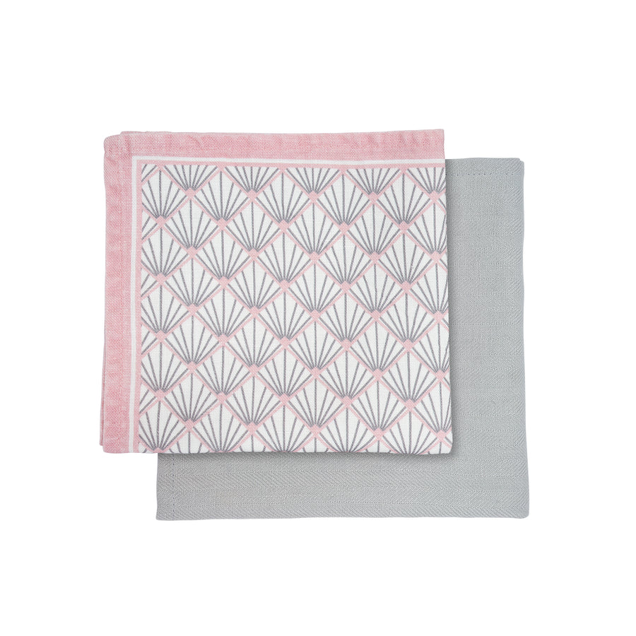 Zighy Linen Napkin Set in Grey & Blush Pink