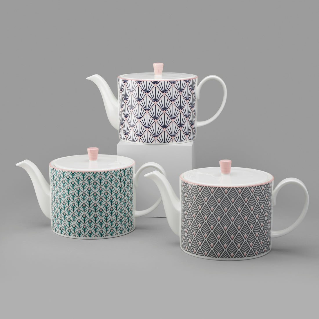 Zighy Teapot in Blue & Blush Pink - 1L