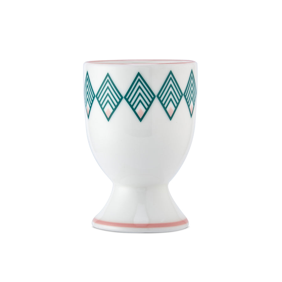 Gatsby Egg Cup in Teal & Blush Pink