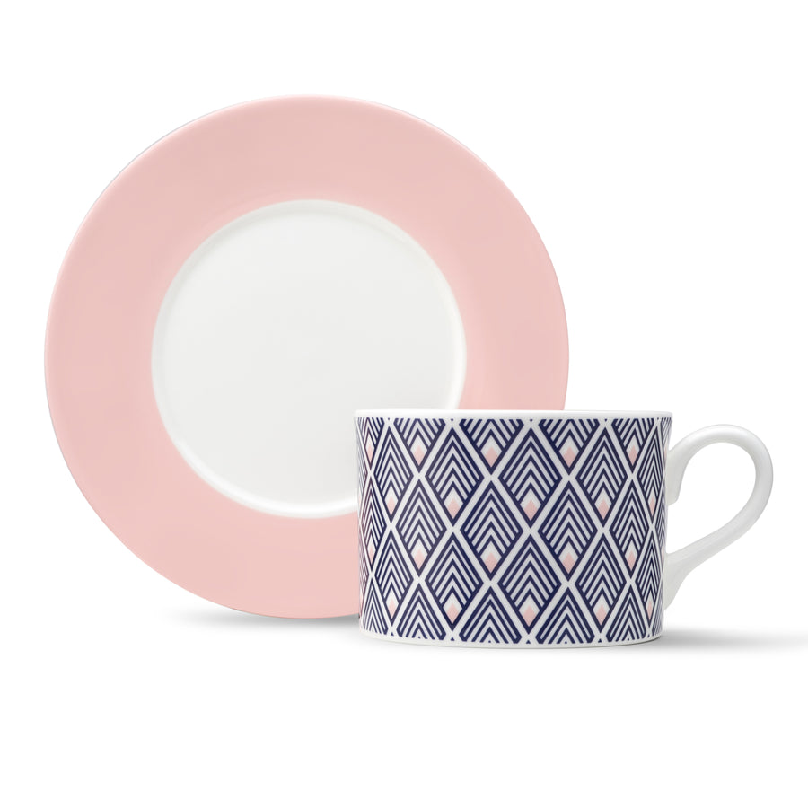 Gatsby Breakfast in Bed Gift Set in Blue & Blush Pink
