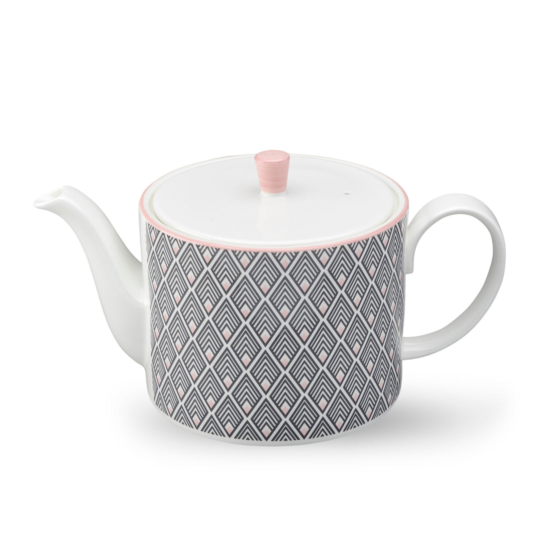 Gatsby Teapot in Grey & Blush Pink - 1L