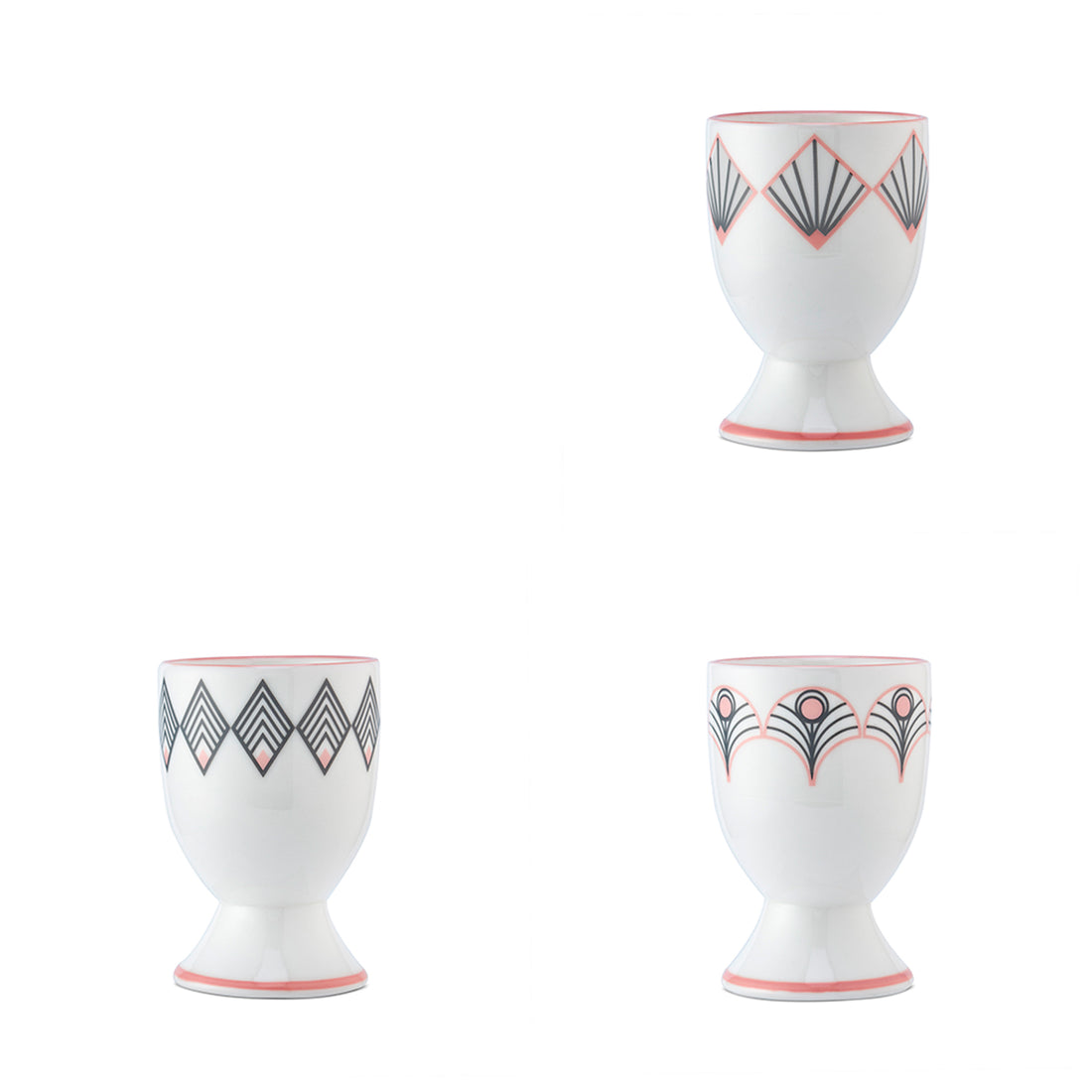 Peacock Egg Cup in Grey & Blush Pink