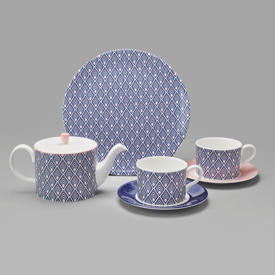 Gatsby Teaplate in Blue and Blush