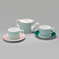 Peacock Teapot in Teal and Blush - 450ml