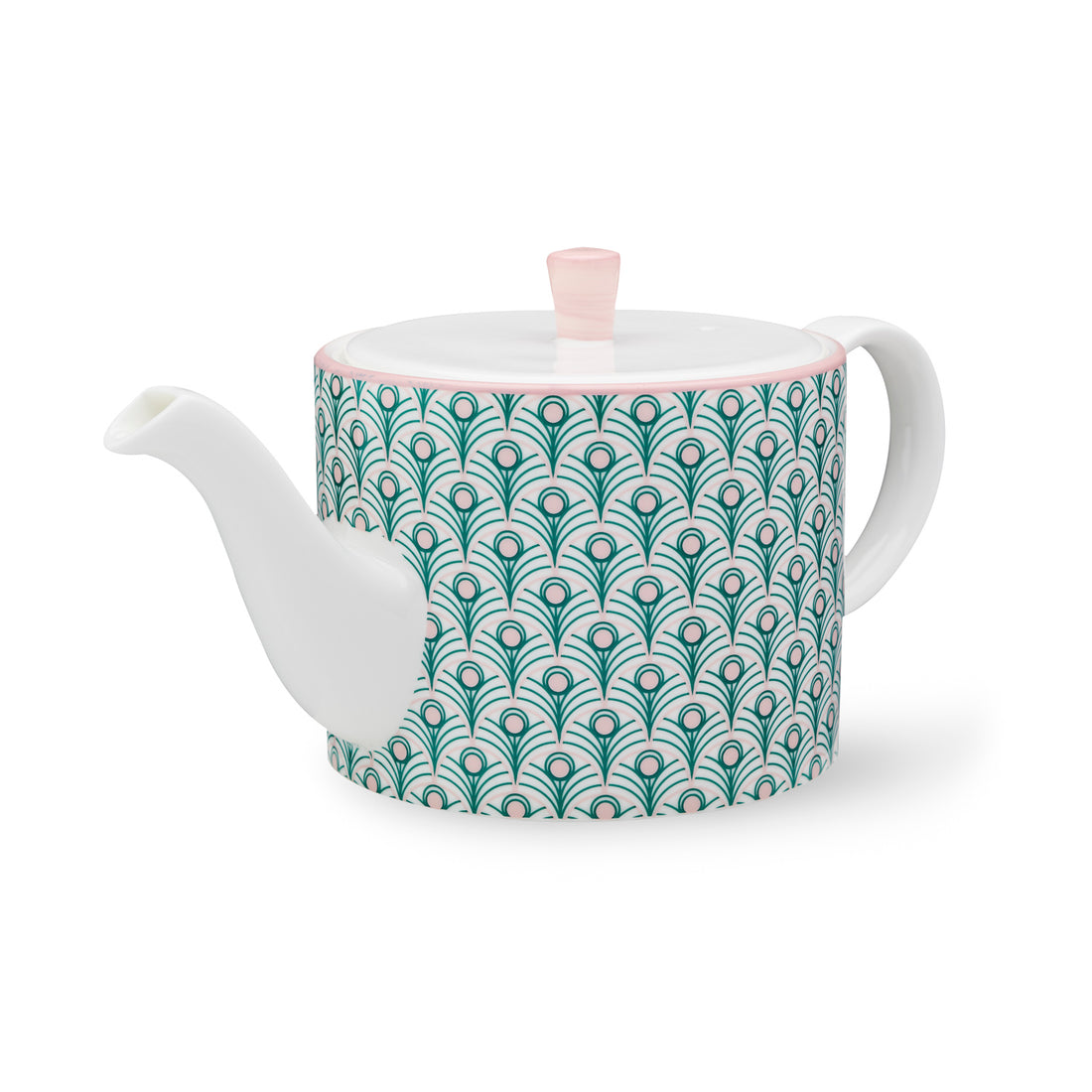 Peacock Teapot in Teal and Blush - 450ml