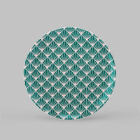 Zighy II Teaplate in Teal and Blush