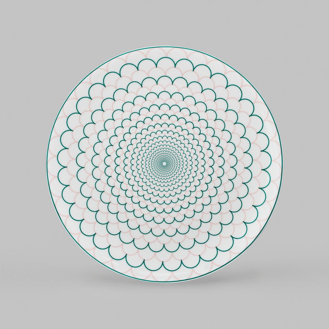 Ripple Teaplate in Teal and Blush
