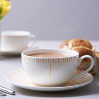 Ebb Cup & Saucer in Pink & Yellow