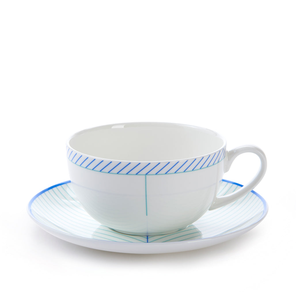 Ebb Cup & Saucer in Blue & Turquoise
