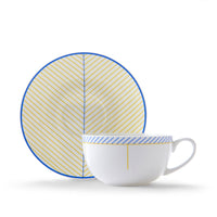 Ebb Cup & Saucer in Yellow & Blue