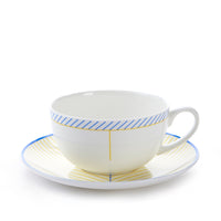 Ebb Cup & Saucer in Yellow & Blue