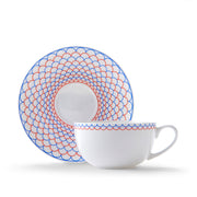 Ripple Cup & Saucer in Red & Blue