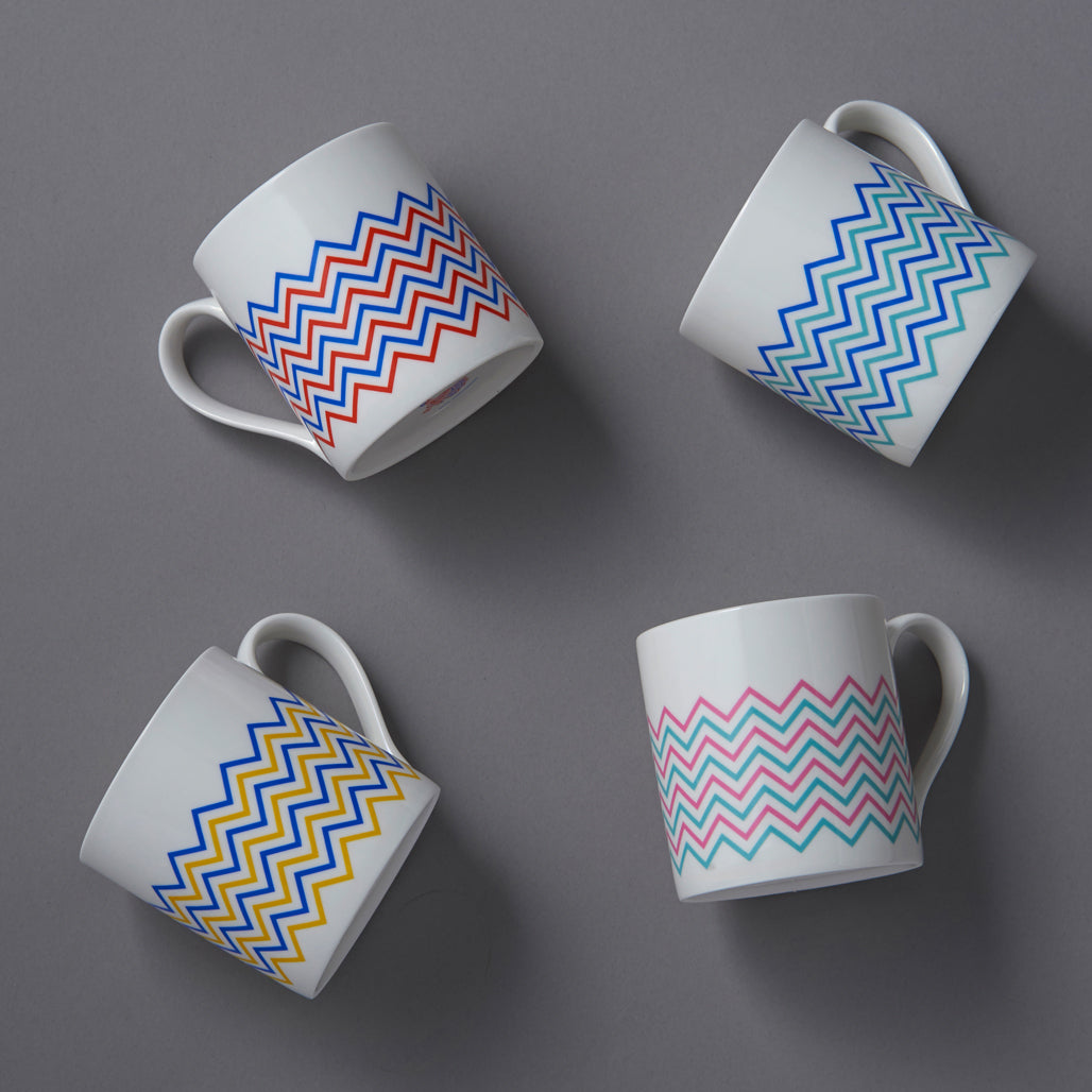 Wave Mug in Yellow & Blue