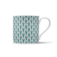 Peacock Mug & Egg Cup Gift Set in Teal & Blush Pink