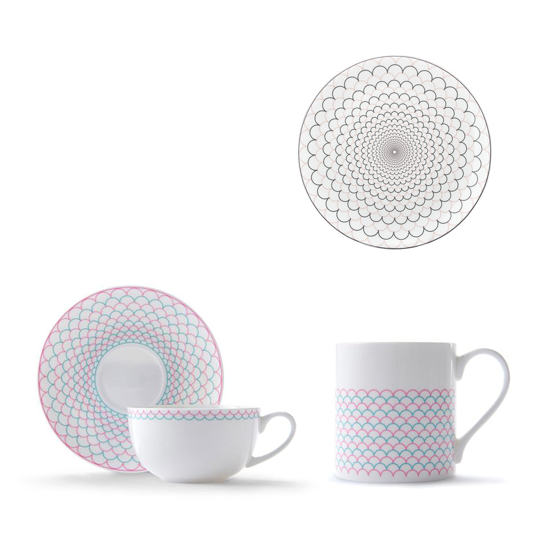 Ripple Tea Time Gift Set in Pink & Turquoise