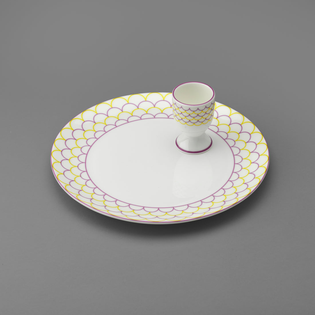 Ripple Egg Cup in Pink & Yellow