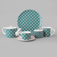 Zighy II Teaplate in Teal and Blush