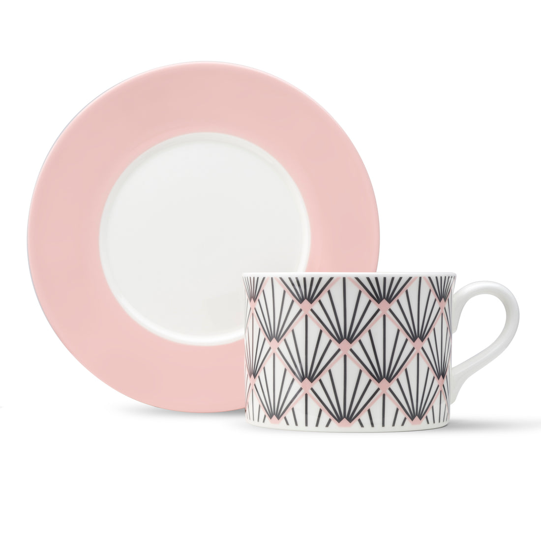 Zighy Cup & Saucer in Grey & Blush Pink [Blush Saucer]