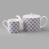 Zighy Teapot in Blue & Blush Pink - 1L