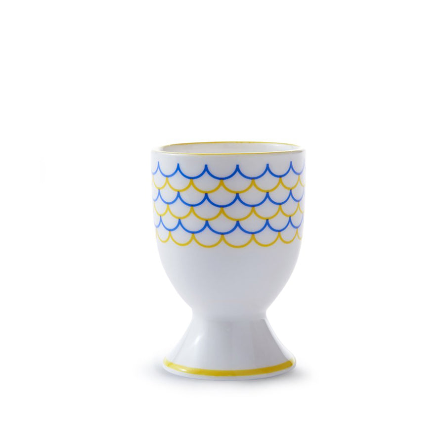 Ripple Mug & Egg Cup Gift Set in Blue & Yellow